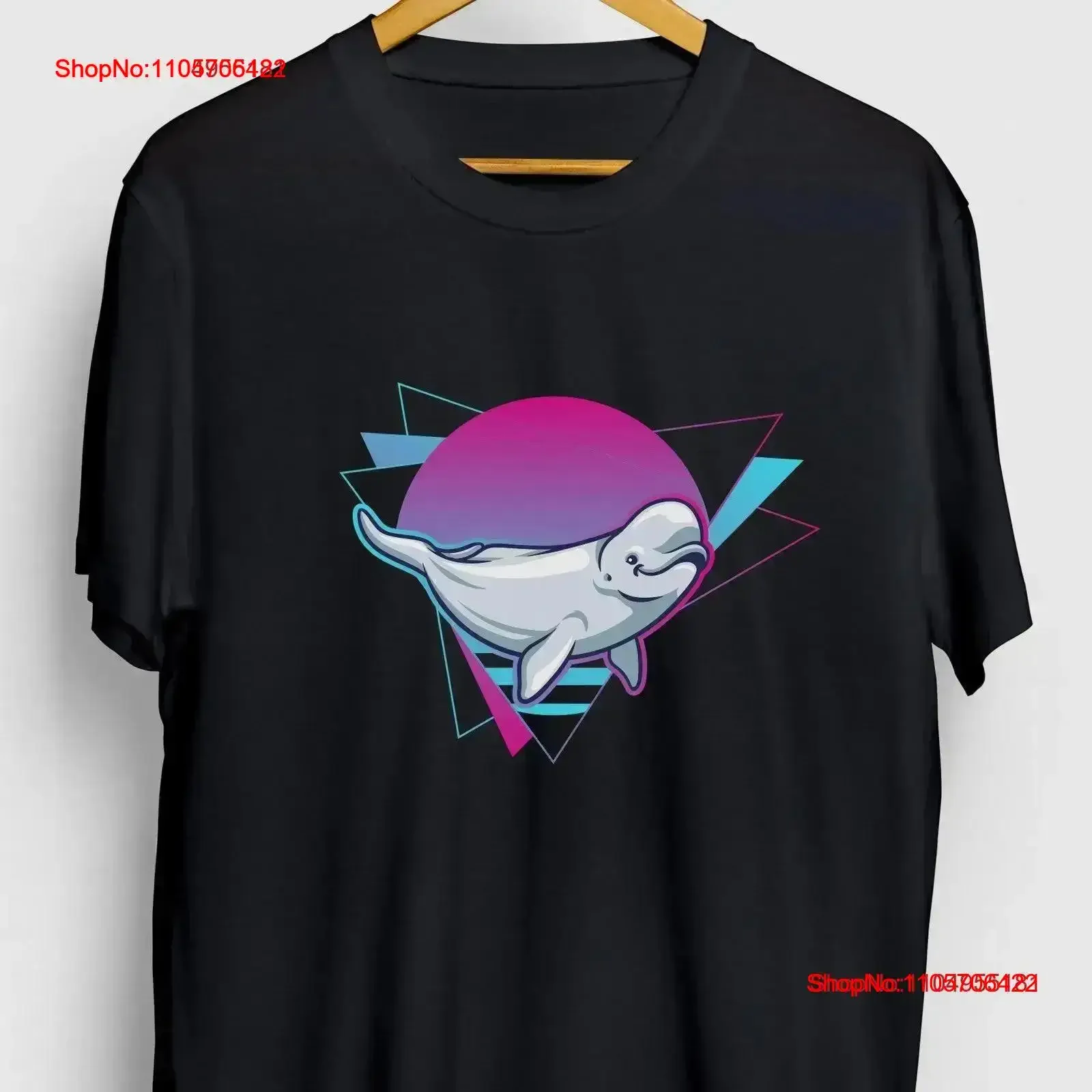 Narwhal T Shirt s Endangered Animal Beluga Whale Vaporwave Retro Youth vintage Washed homme Top For Everyday Wear Soft fashion