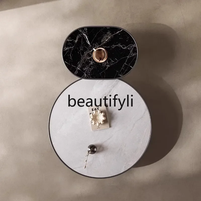 X Set tavolino rotondo minimalista di fascia alta per soggiorno, tavolino da caffè in marmo per piccole famiglie