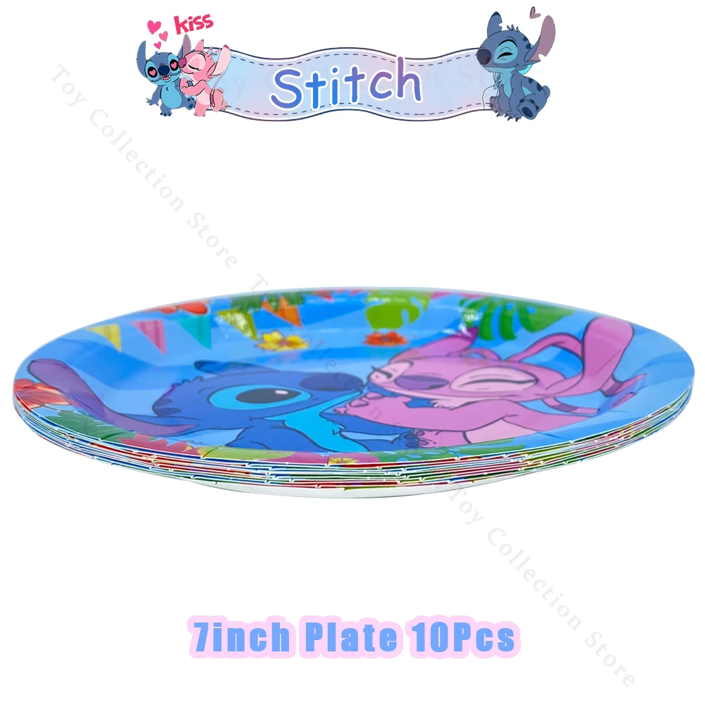 Decoración de fiesta de cumpleaños de dibujos animados de Lilo y Stitch para niños, plato de papel de aluminio de látex, mantel de globo,