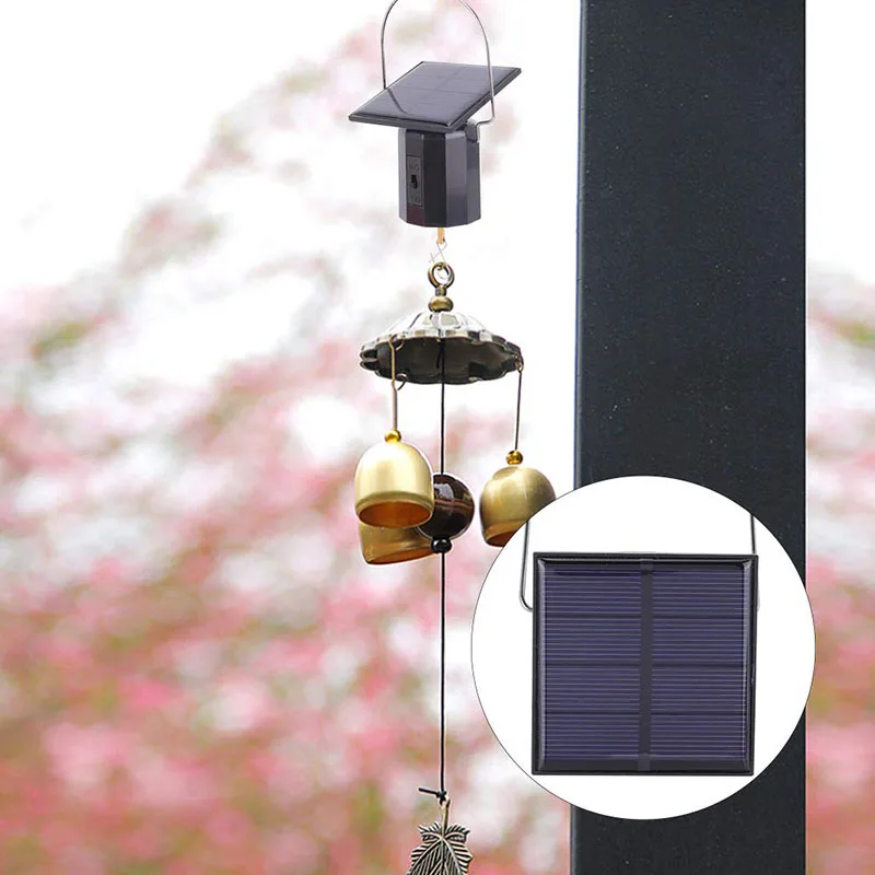 Wind Spinner Solar Motor with Hook Solar Powered Wind Chime Ornament Rotating Outdoor Decor Wind Spinner Solar Motor