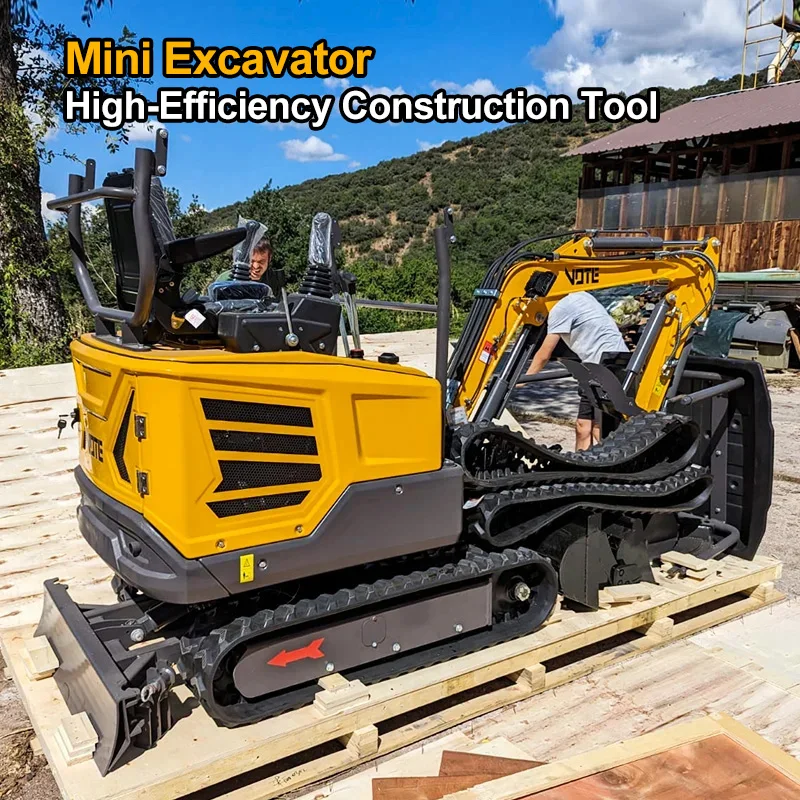 Mini Excavator High-Efficiency Construction Tool 1 ton 1.6 ton 2 ton hydraulic crawler small excavator customizable