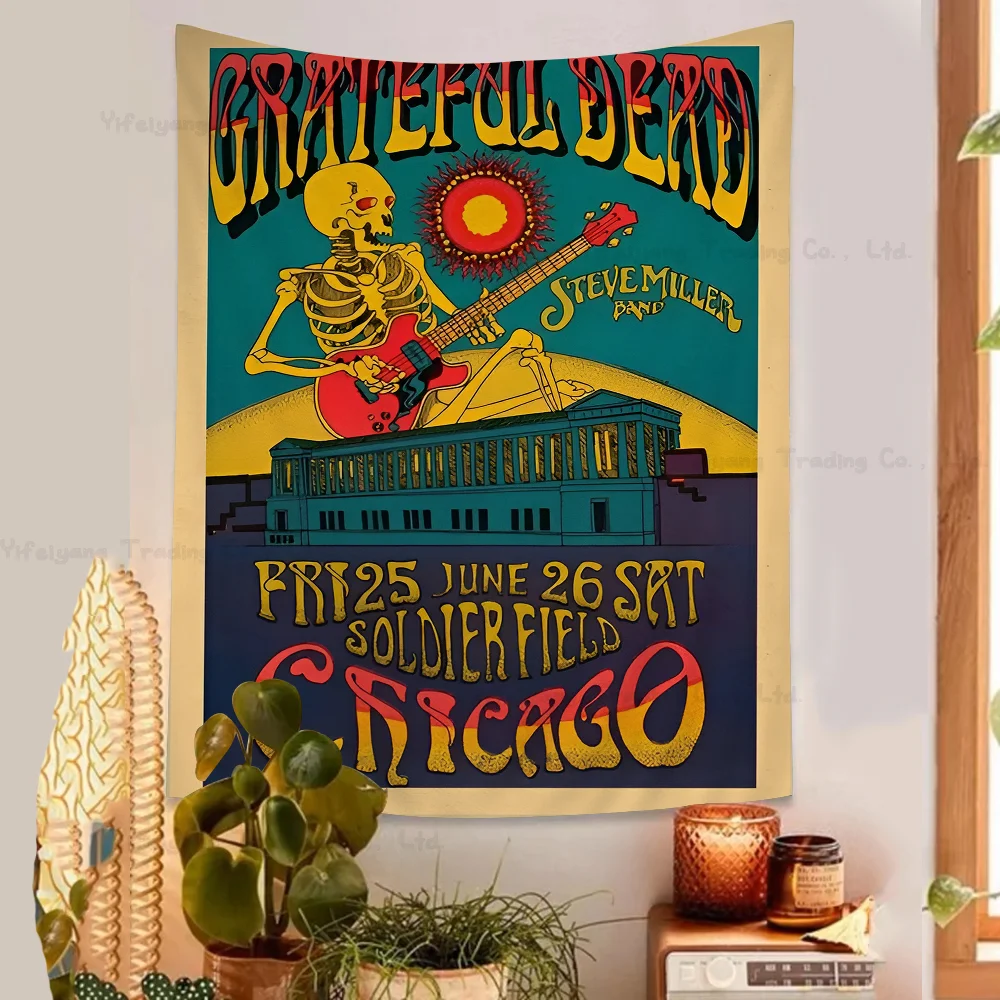 The Grateful Dead Printed Large Wall Tapestry Hanging Tarot Hippie Wall Rugs Dorm Art Home Decor