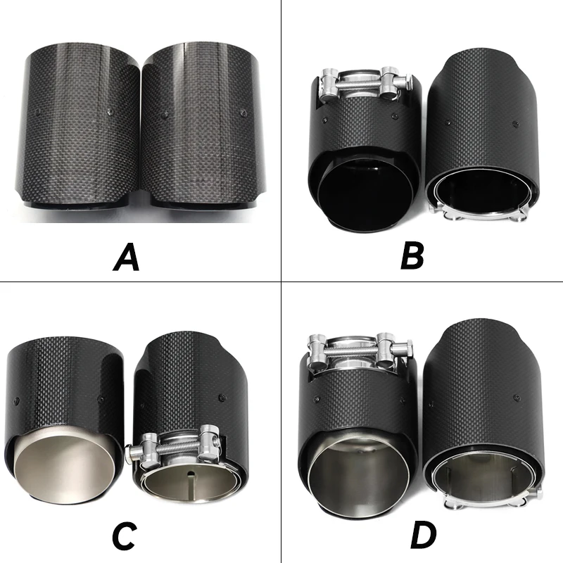 2pcs/lot Carbon Fiber Exhaust For BMW G20 G21 320i 330i Muffler Tip Directly Plug Tailpipe Exhaust System Nozzle ID 65MM