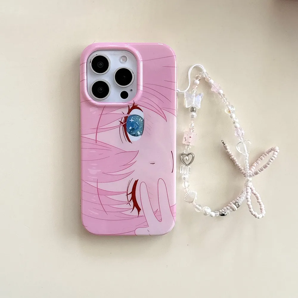 لطيف الوردي الشعر فتاة التألق عيون كبيرة قضية الهاتف لسامسونج غالاكسي S25 S24 S23 S22 S21 FE الترا زائد 4G 5G ريشة الملمس