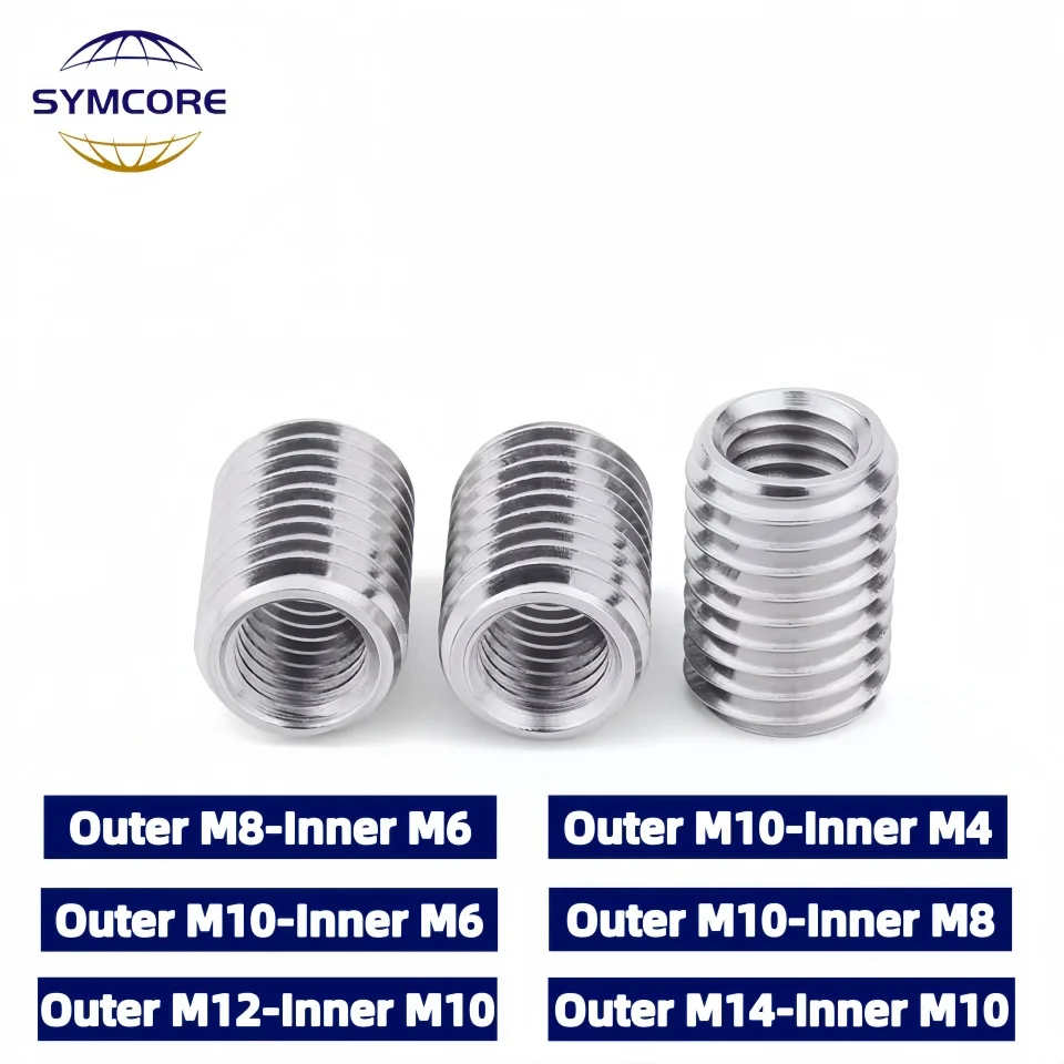 5pieces Outer M10 to Inner M6 Internal And External Thread Nut Thread Conversion Socket Reducing Screw