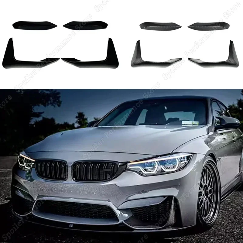 For BMW F80 M3 F82 F83 M4 2014-2020 Car Front Bumper Side Air Vent Splitter Lip Canard Diffuser Trim Intake Frame Spoiler Cover