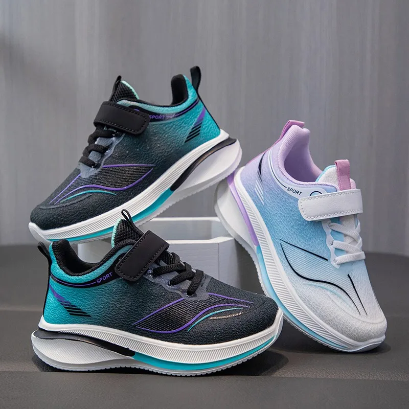 Kids'Casual Shoes PU Leather Color Blocking Autumn Running Shoes For Children Anti-slip Breathable Black White Size 26-37
