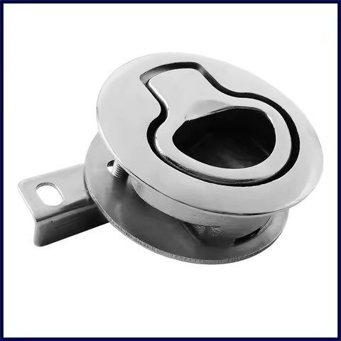 Boat 316 Stainless Steel 2" Flush Pull Slam Latch For Boat Marine Deck Hatch Door Turning Lock Marine Hardware