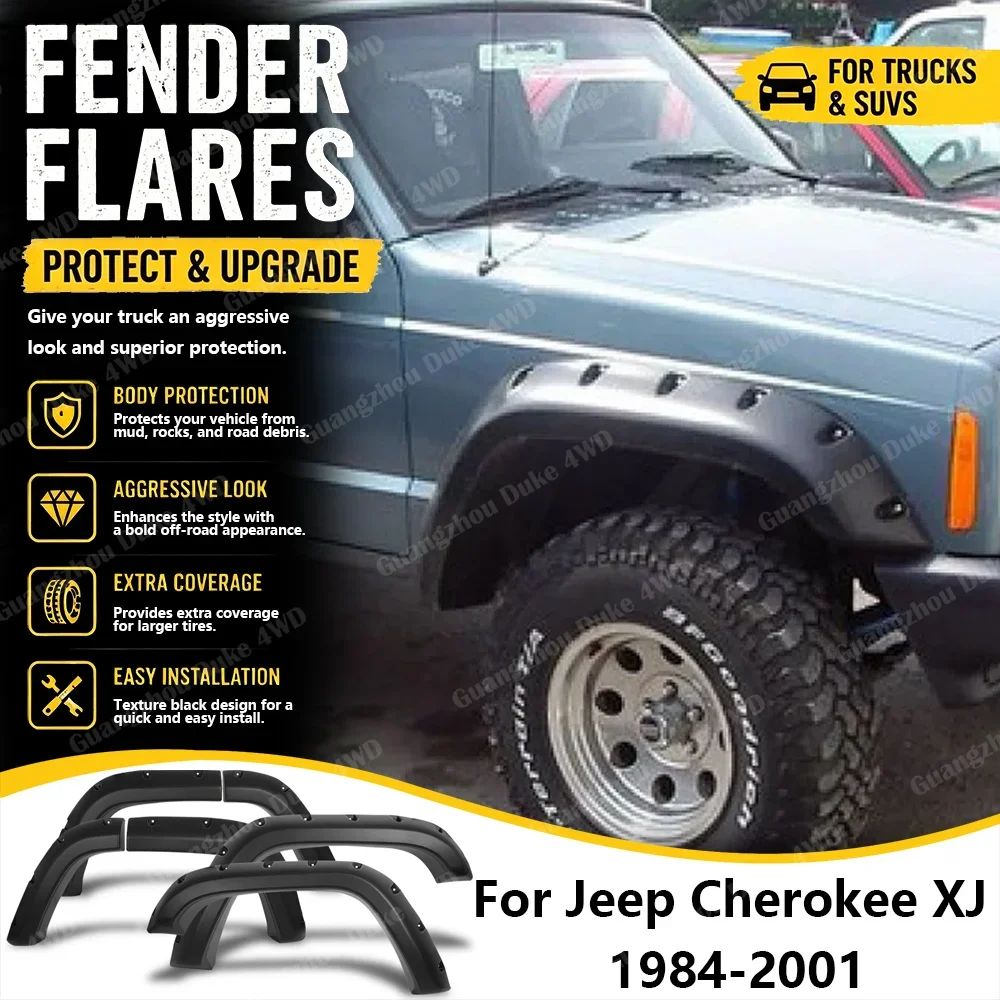 

Fender Flares For Jeep Cherokee XJ 1984-2001 Wheel Arch Flares Pocket Style Fender Trim Off Road Car Styling Exterior Accessorie