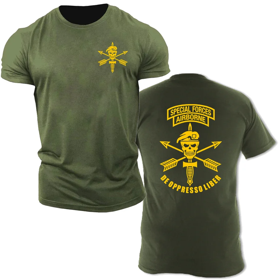 New Army Special Forces Airborne T-Shirt Customize Pluz Size 5XL 6XL T Shirt Tee Shirt US Military Army Skull Green Beret Tshirt