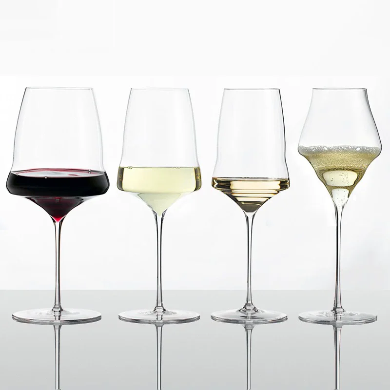 2PCS New Handmade Thin Extreme Light Crystal White Wine Glass Champagne Flute Sweet Craft Perfect Flawless Goblet