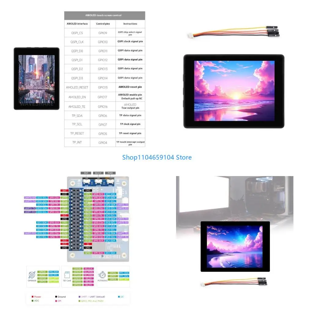 

RP2350 2.41INCH AMOLED TOCKES SCREECES DEVELUCTION SCURE с модулем ARM & RISC V