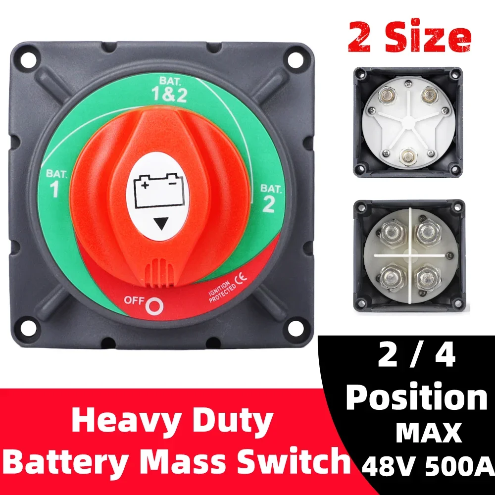 

2 4 Position Heavy Duty Battery Mass Switch Ignition Protected Marine Boat Cut off Battery Isolator Switches for Camper Truck