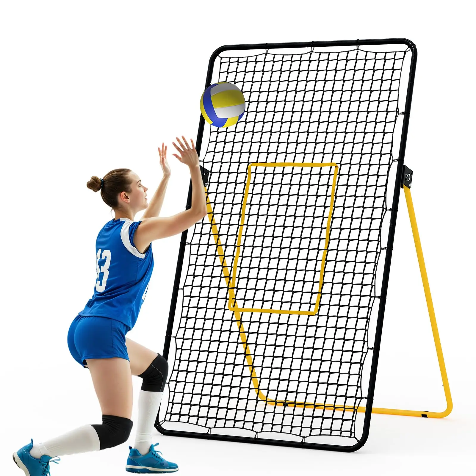 7x4 ft Volleyball Rebounder Net – Adjustable Multi-Angle Bounce-Back Trainer for Bumping, Setting, Spiking & Serving
