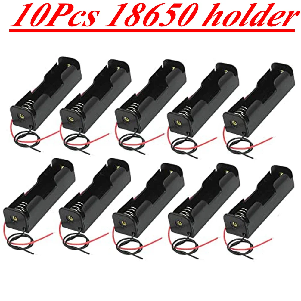 10Pcs 18650 Power Bank Case 1X 18650 Plastic Battery Holder Storage Box 1 Slot 18650 Rechargeable Batteries Container