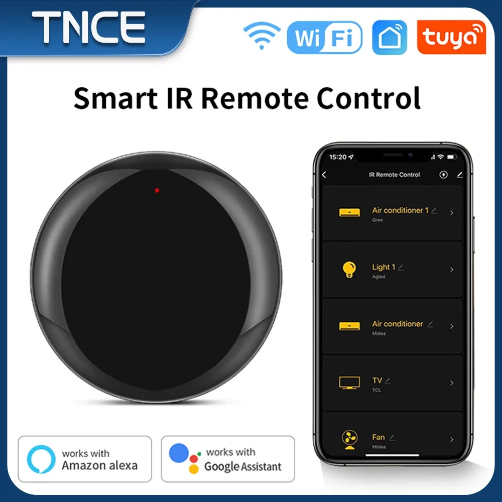 TNCE Tuya WiFi Smart IR Remote Control Smart Universal Infrared For Smart Home Air Conditioner,App Voice With Alexa Google Home