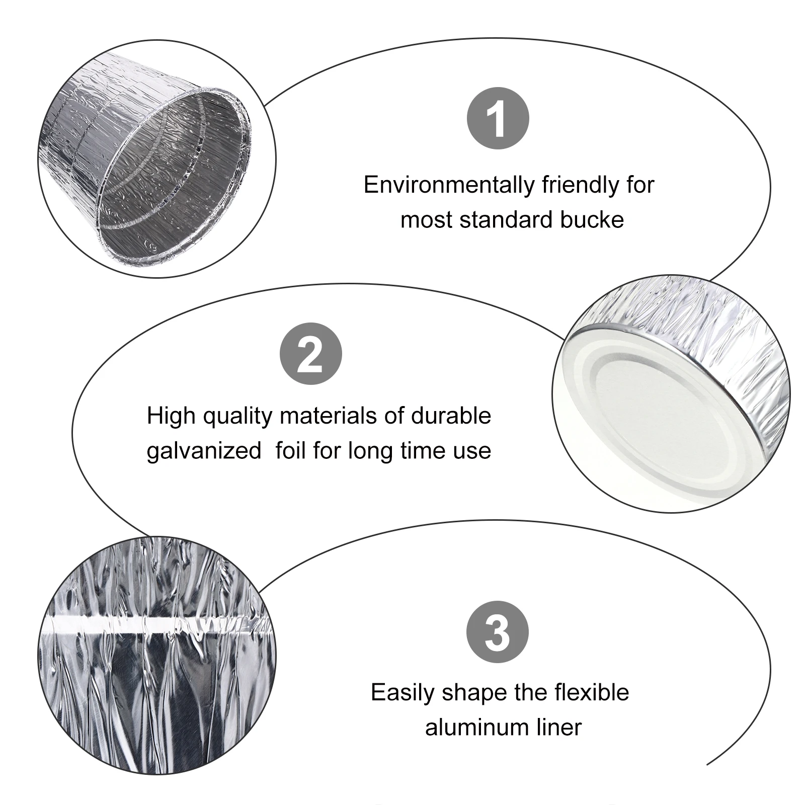 

12pcs BBQ Grill Foil Lining Galvanized Tin Bucket Liner for Disposable Catcher Home Party Camping Outdoor Use