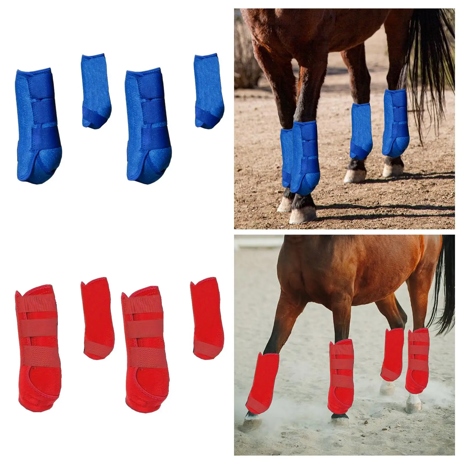 4x Horse Boots Multifunction Comfortable Shockproof Portable Reusable Gear for Jumping Riding Training Equestrian Equipment