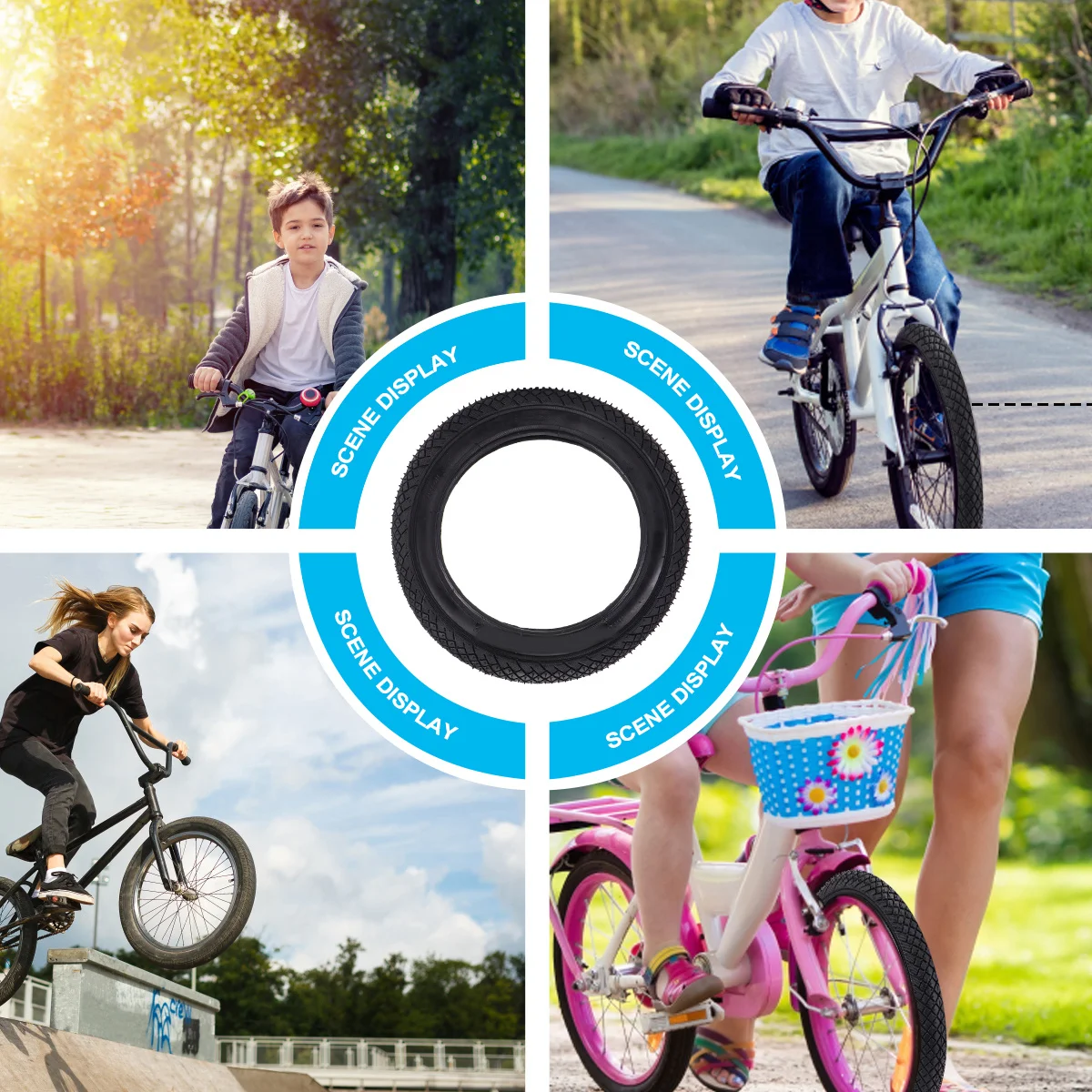 

12x2.125 Kids Balance Bike Tire Rubber Anti-Slip Durable Easy Inflate Install Snow Kids Balance Bike Tire