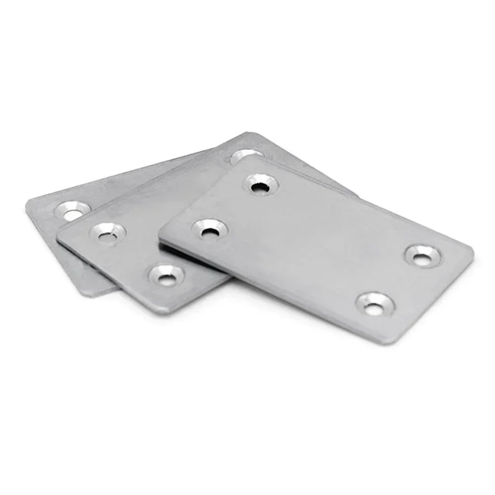 3pcs Stainless Steel 4 Holes Wooden Angle-Corner Brackets Furniture Flat Mending Repair Plate 60*38mm Furniture Accessories
