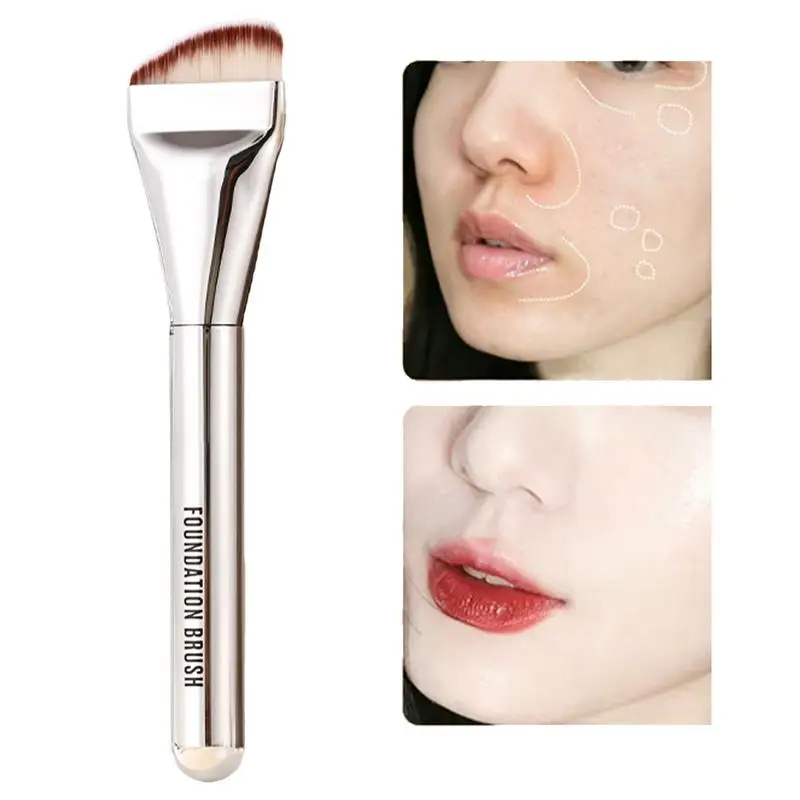 Flat Foundation Brush Super Soft Bristle High-Density Flat Brush Multifunctional Liquid Blush Concealer Detailing Brush