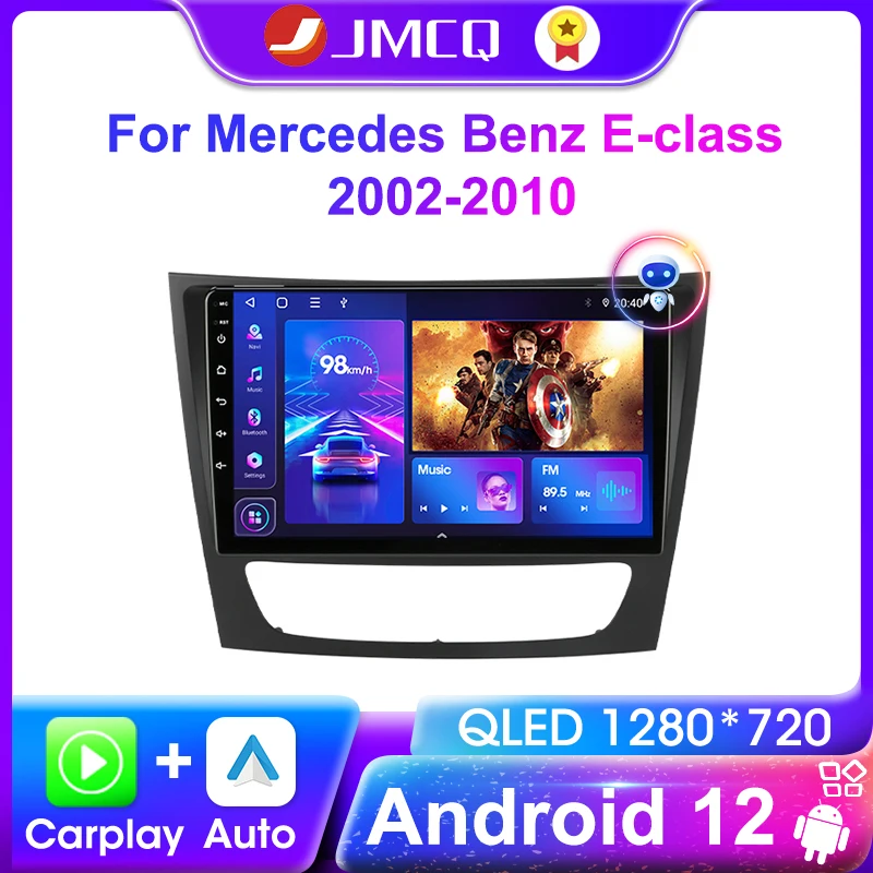 JMCQ Android 12 2 Din Car Radio For Mercedes Benz E-class E Class W211 E200 CLS 2002 - 2010 Multimedia Video Player Navigation