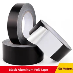 Black Aluminum Foil Tape Waterproof Anti-Aging High Temperature Resistant Shielding Foil Tape 50 Meters