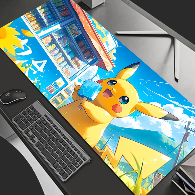 لوحة ماوس ألعاب كبيرة جدًا P-Pokemons P-Pikachus ألعاب الكمبيوتر المحمول لوحة المفاتيح السجاد الماوس حصيرة عدم الانزلاق المطاط الجدول البساط #5
