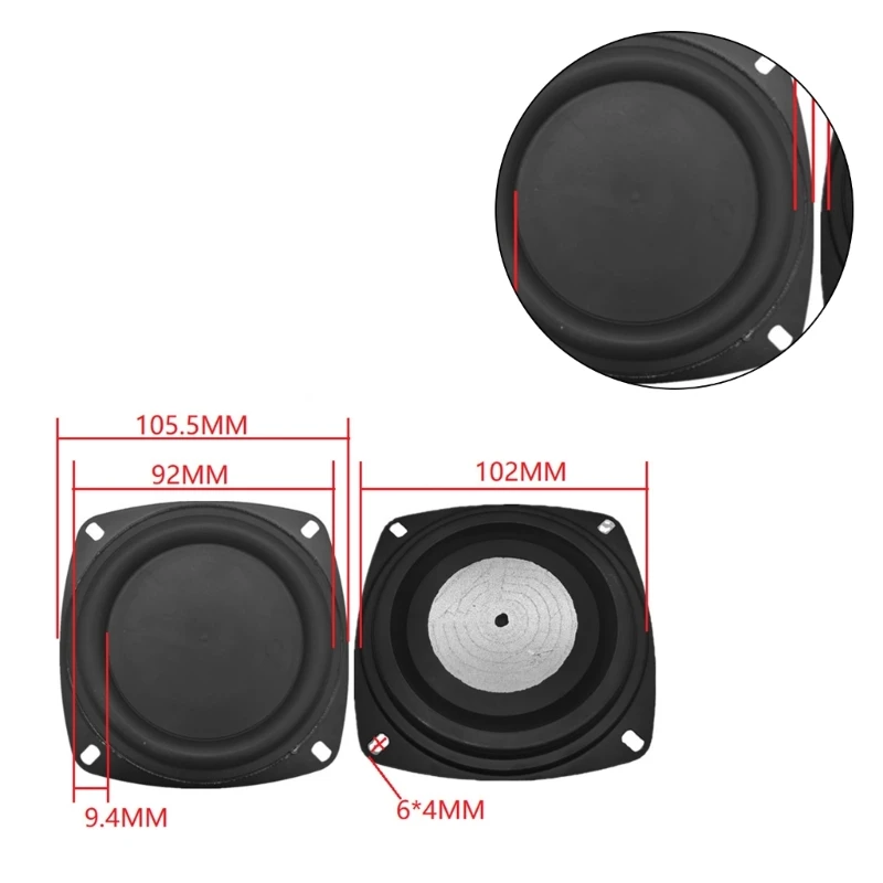 Bass Radiator Speaker Diaphragm Auxiliary Strengthen Bass Vibration Membrane Passive Radiator for Woofer Speaker DIY