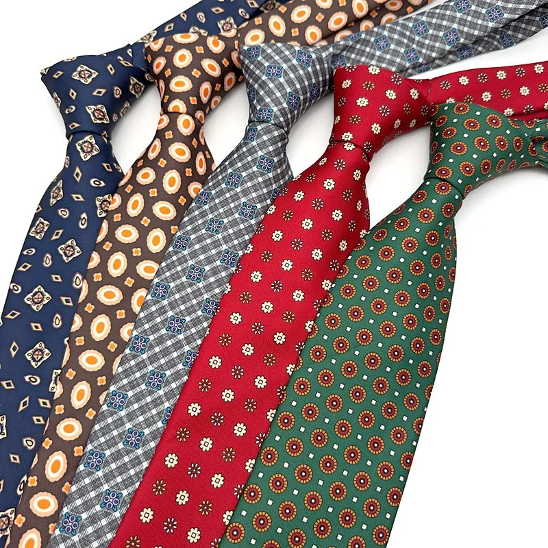 New Arrivals 8CM Floral Printed Neck Ties For Men Women Casual Soft Bird Guitar Airplane Printing Neckties Daily Shirt Cravat