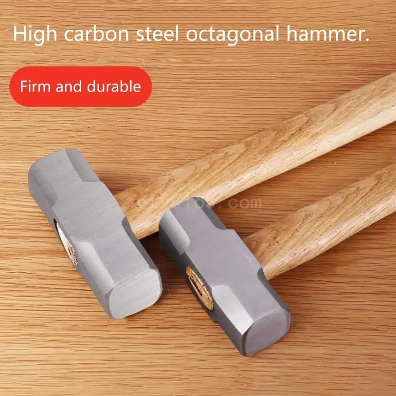 Multi functional Construction Hammer with Square Head & Wood Handle Construction Hammer for Wall Removal & DIY Projects