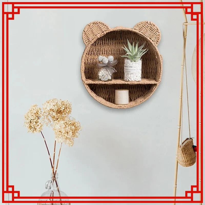 

Плетеная корзина с фруктами из ротанга ручной работы, косметический органайзер для мелочей, ящик для хранения закусок и хлеба для пикника, настенный декор, кухонные принадлежности