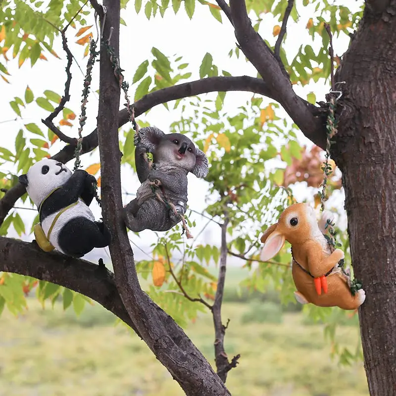 Symulacja żywicy Panda królik Koala dekoracja ogrodowa kreatywna ozdoba zwierzę akcesoria do domu na zewnątrz dekoracja na przyjęcie w ogrodzie