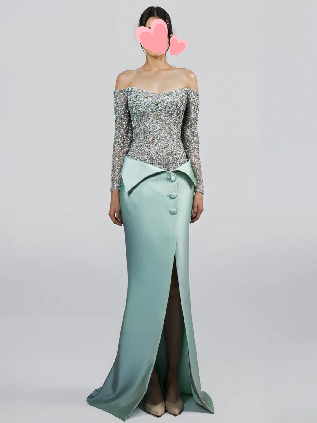 

Oisslec Dress Elegant Vintage Sweet Green Mermaid Satin Boat Neck New Customize Formal Occasion Prom Dress Evening Party Gowns