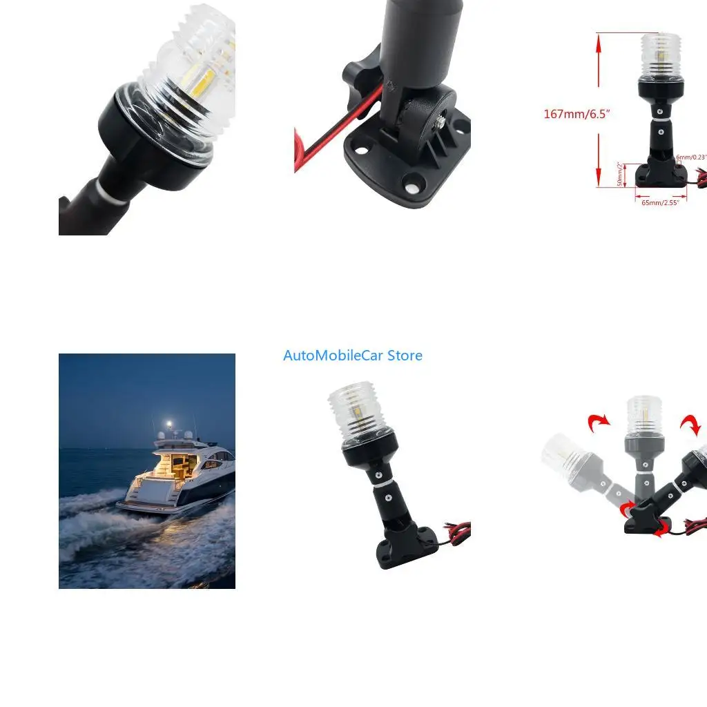 G8TE Small 6 Inch LED Marine Light 12 to 24 System Compatibility Easy Clip On Mounting Designs for Night Sailing