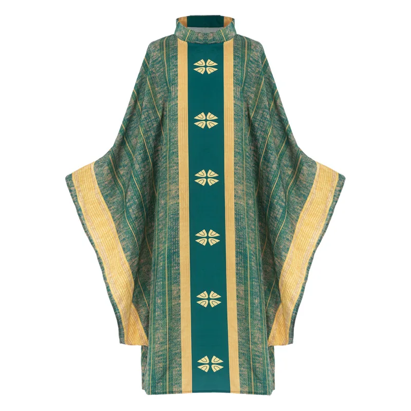 Halloween Catholic Priest Clergy Chasuble Church Mass Vestment Robe Chasuble Priest Vintage Baggy Robe Gown Cape for Men Women