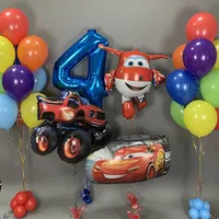 37Pcs Blaze Monster Machines Car Theme Birthday Party Decor Ledi McQueen Balloons Decor Set Boys Favors Toy Baby Shower Supplies