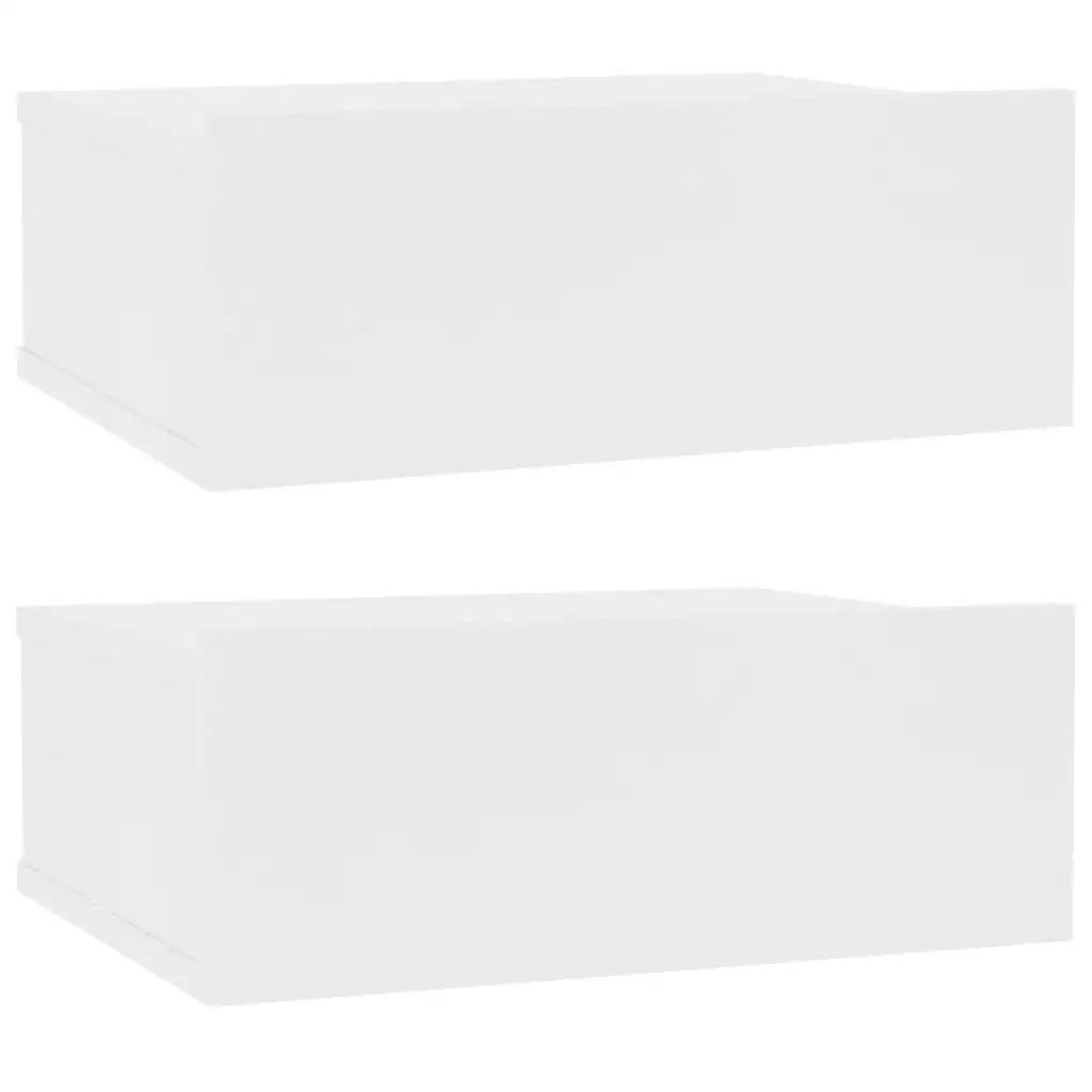 Floating bedside Tables 2 pcs White 40x30x15 cm chipset