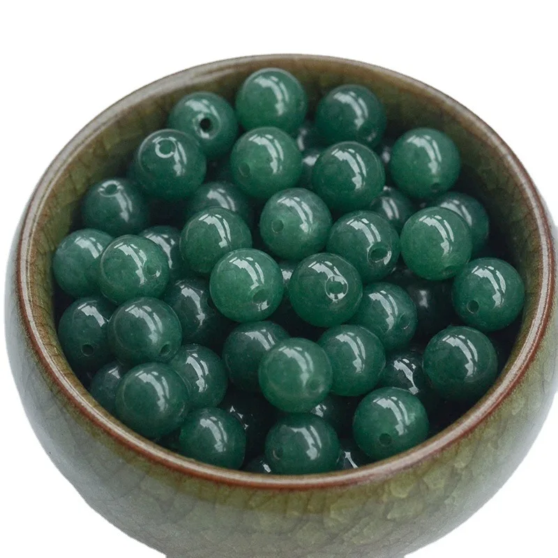 Natural handcarved green jade beads DIY 100% real green jade bracelets beads accessories jade gift bead bangle bracelets 5-13mm