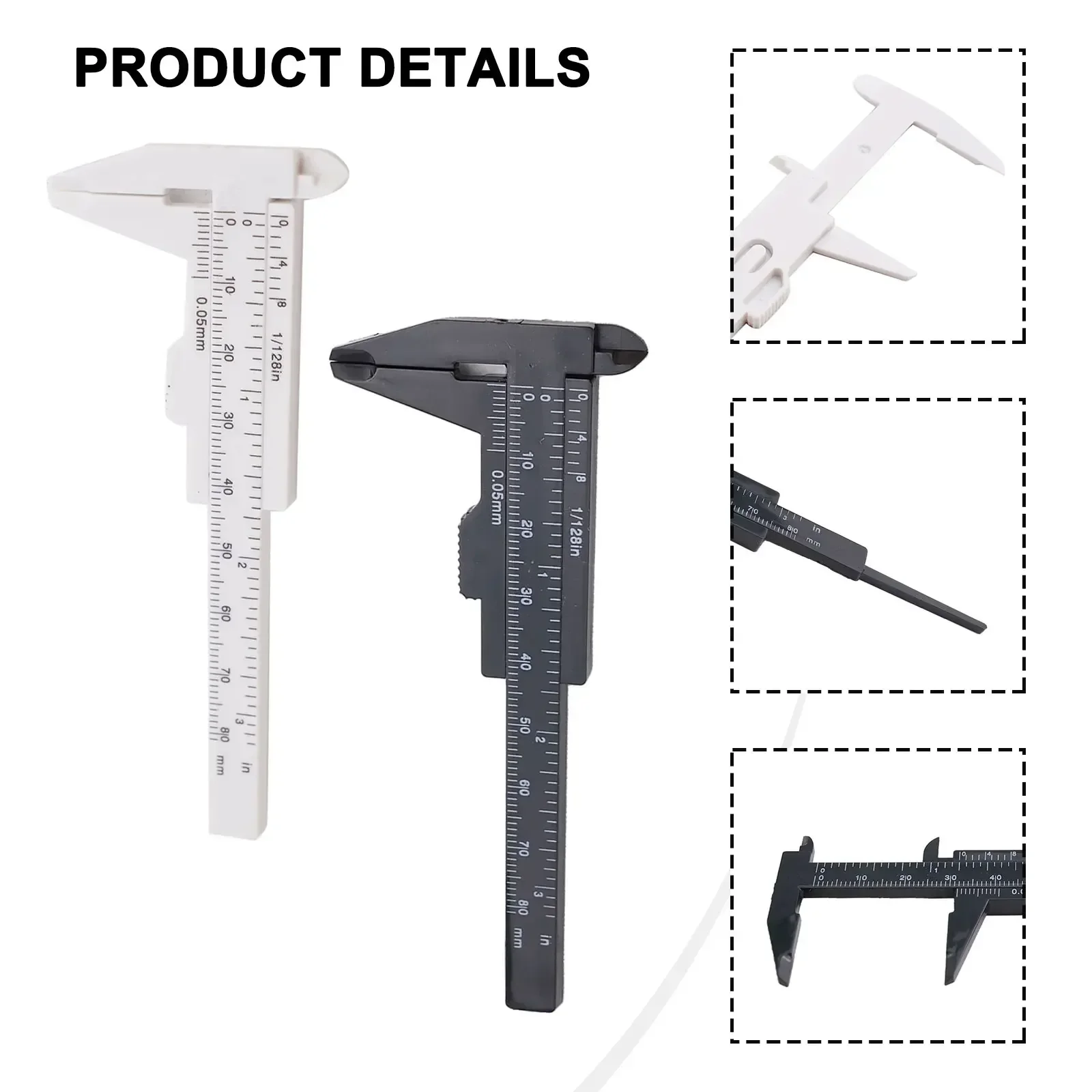 80mm Mini Plastic Sliding Vernier Caliper Gauge Measure Tool Ruler Micrometer Double Scale Plastic Vernier Caliper