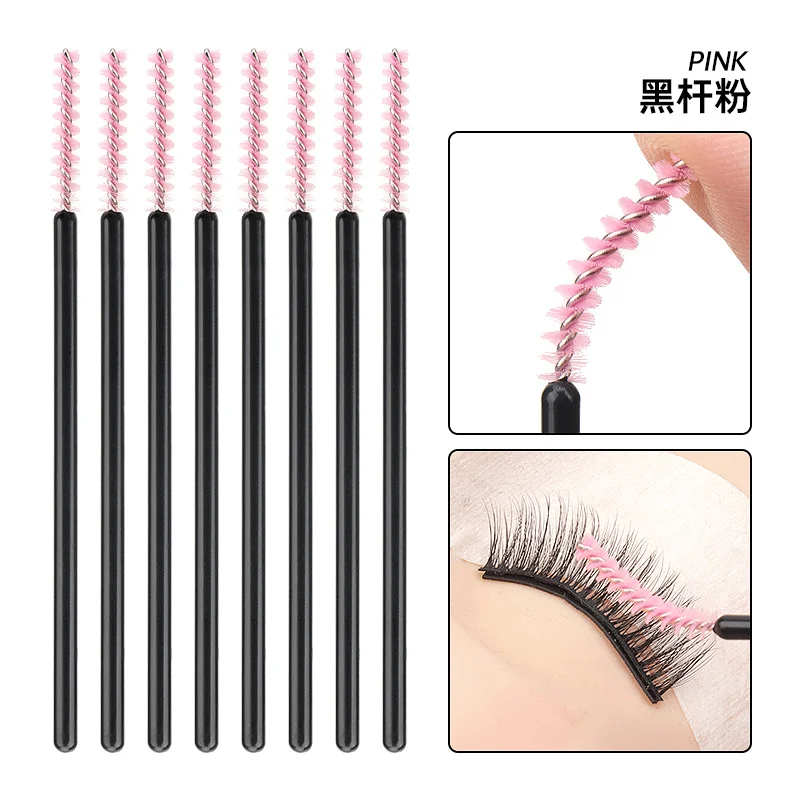 브Pincéis de maquiagem para cílios, escova descartável de cristal para sobrancelha, cabo de diamante, varinhas de rímel, maquiagem profissional, ferramenta de beleza