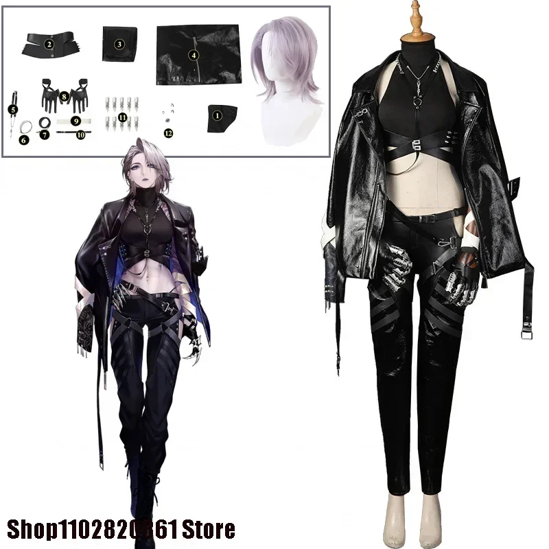 

Game Path to Nowhere Cosplay Wig Costumes Zoya Uniform Wigs Black Dark Cool Clothes Halloween Carnival Costumes Woman Girl