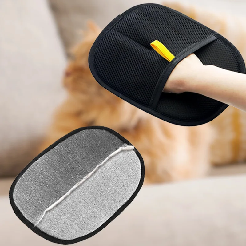 Pet hair removal gloves, bi-directional brushing, essential 