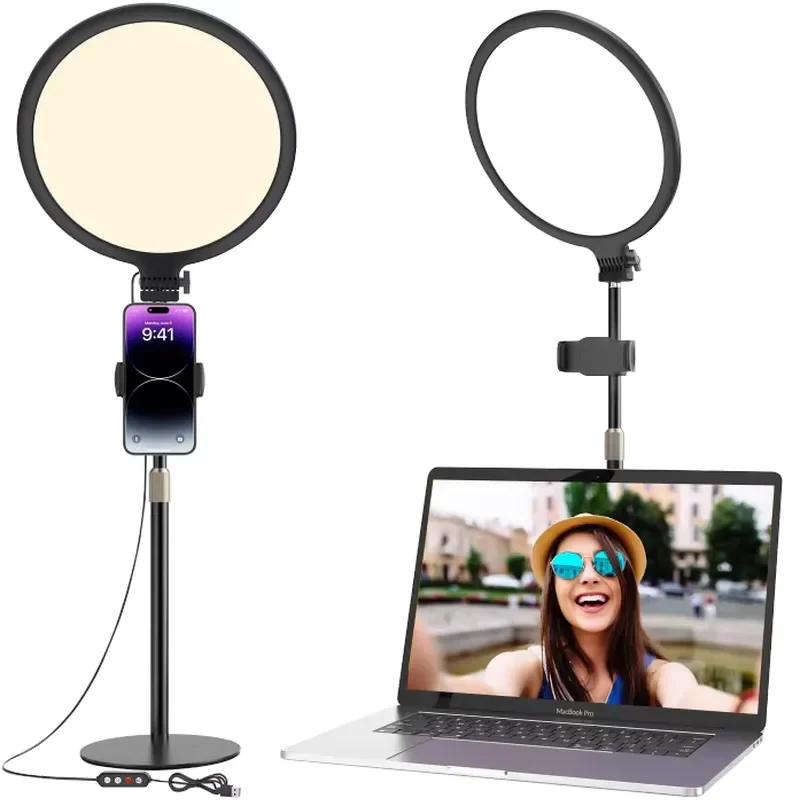 for 10-Inch Light Emitting Diode Video Lighting for Video Recording Dimmable Two-Color Soft Light for Streaming Products