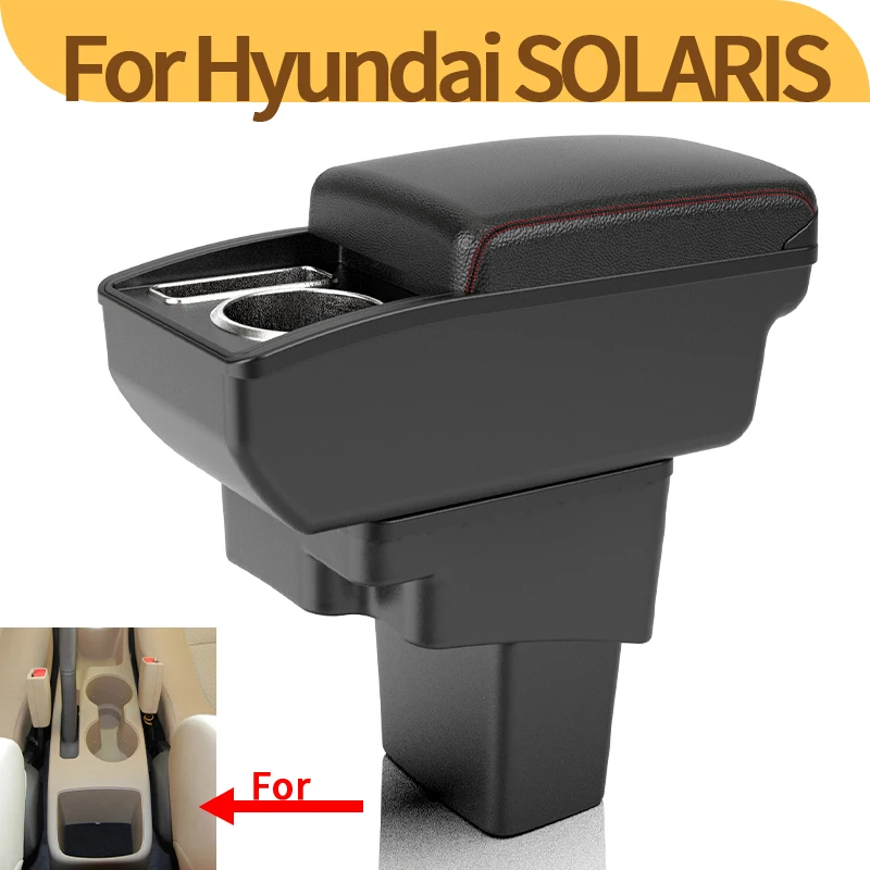 

For Hyundai Accent RB Solaris Verna Armrest Box with USB Port Center Console Storage Box 2011-2016 Car Accessories
