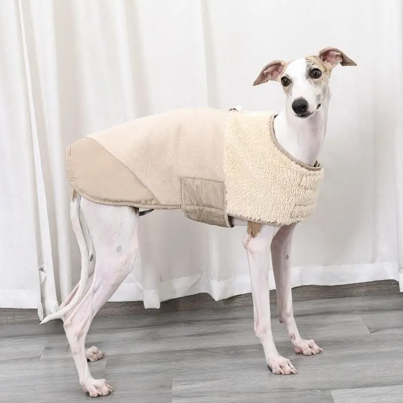 

Winter Dog Jacket Warm Windproof - Adjustable Fleece Coat for S M L XL Dogs, Beige Brown Blue Green
