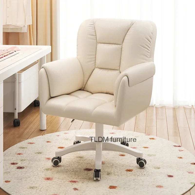 

Ergonomic Arm Rest Pads Office Chair Comfy Wheels White Mobile Gaming Chair Kawaii Luxury Sillas De Oficina Office Furniture