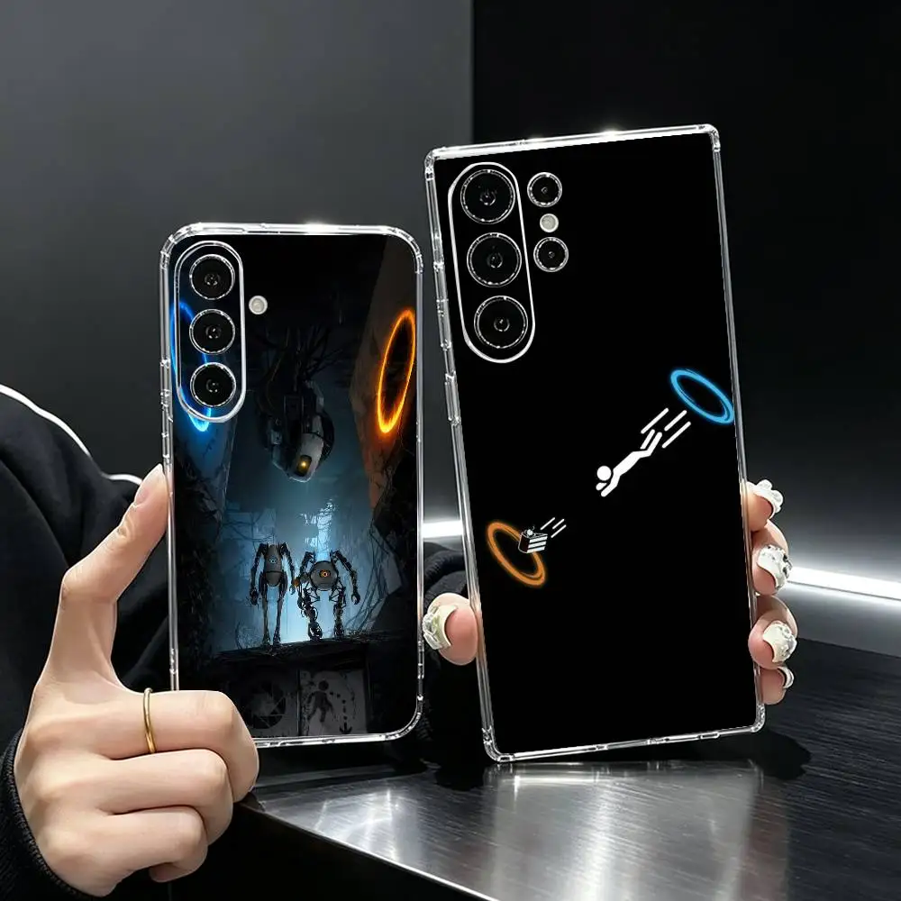 P-Portals 2 Classic Puzzle Game  Phone Case For Samsung S25,S24,S21,S22,S23,S30,Ultra,S20,Plus,Fe Transparent Cover