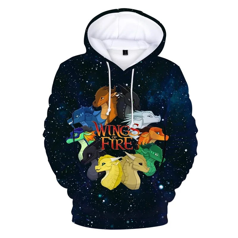 Wings Of Fire Dragon Graphic Hoodies For Men 3D Print Novelty Pullover Sweatshirts Casual Oversized Hoodie Streetwear