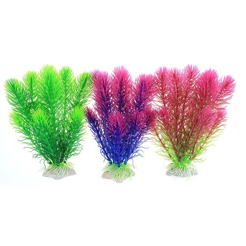

1 Pc 17.5cm Fish Tank Decoration Simulation Water Grass PE Artificial Plants Fish Tank Flowerpot Ornament Not Fading